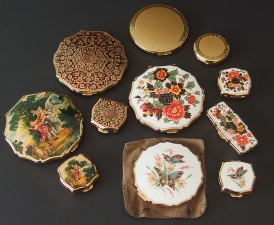 VINTAGE STRATTON ENAMELED COMPACTS & PILLBOXES