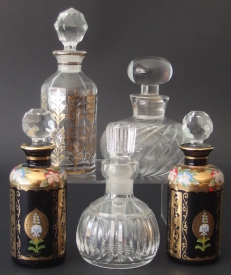 CRYSTAL SCENT BOTTLE COLLECTION (5)