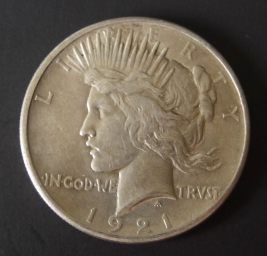 1921 HIGH RELIEF SILVER PEACE DOLLAR COIN