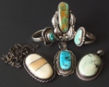 NAVAJO STERLING RINGS & PENDANTS