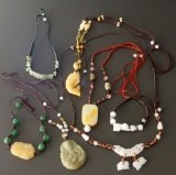 CHINESE JADE NECKLACE PENDANTS & BRACELETS