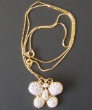 14KT GOLD & DIAMOND BUTTERFLY PENDANT NECKLACE