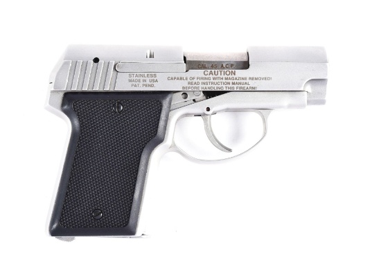 (M) Cased AMT .45 ACP Back-Up Semi-Automatic Pistol.