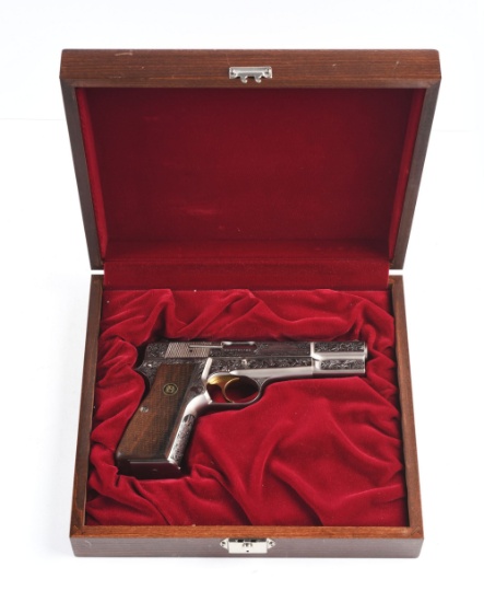 (M) Cased Browning Hi Power King Louis XVI Semi-Automatic Pistol.