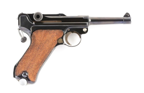 (C) 1934 Mauser Dated Contract (1936) Commercial Luger Semi-Automatic Pistol with Holster.