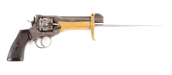 (C) Webley Mark VI 1917 Revolver with Rare Pritchard Greener Bayonet.