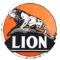 Lion Gasoline Station Identification Porcelain Sign.