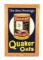 Restored Quaker Oats w/ Box Graphic Porcelain Sign.