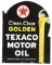 Texaco Motor Oil Clean Clear Golden Porcelain Flange Sign.