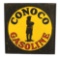 Conoco Gasoline Tin Sign w/ Minuteman Graphic & Schmaltz Paint.