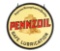 Pennzoil Safe Lubrication w/ Brown Bell Graphic Porcelain Sign.