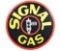 Signal Gasoline Black Stop Light Station Identification Porcelain Sign.