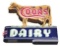 Complete Coors Dairy Die-Cut Porcelain Cow Neon Sign.