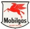Mobilgas Socony-Vacuum Station Identification Porcelain Sign w/ Pegasus Graphic & Black Outline.