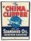 The China Clipper Flies w/ Standard Oil Aviation Gasoline Paper Advertising Poster.