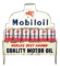 Mobiloil Motor Oil Tin Oil Can Metal Rack w/ Original Cans.