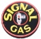 Signal Gasoline Red Stop Light Porcelain Sign w/ Added Neon.