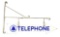 Porcelain Telephone Arrow Sign w/ Hanging Metal Bracket