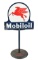 Mobiloil w/ Pegasus Graphic Keyhole Porcelain Lollipop Sign.