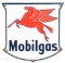 Mobilgas Porcelain Pump Plate w/ Pegasus Graphic.