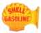 Shell Gasoline Clam Shell Shaped Tin Flange Sign.