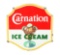 Carnation Ice Cream w/ Sundae Graphic Porcelain Sign.