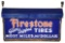 Firestone Gum-Dipped Tires Porcelain Sign w/ Lighted Hood.