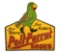 Poll-Parrot Shoes Tin Die-Cut Sign w/ Original Wood Frame.