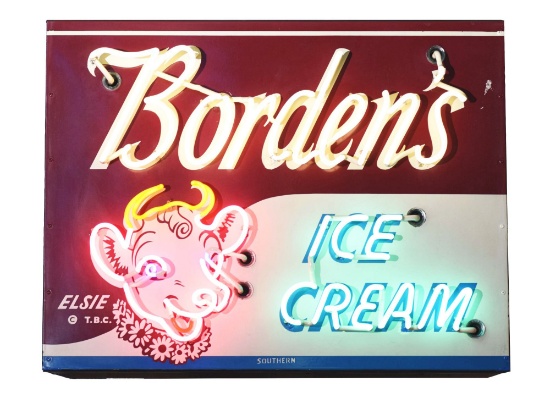 Borden's Ice Cream w/ Elise The Cow Neon Sign.
