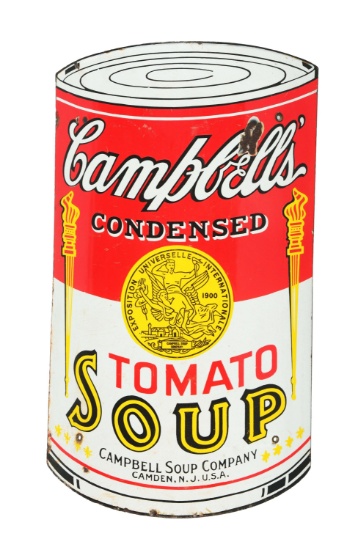 Campbell's Tomato Soup Curved Porcelain Sign.