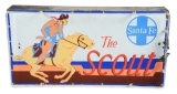 Santa Fe Railroad The Scout Porcelain Sign w/ Added Neon.