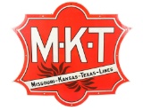 M-K-T Missouri-Kansas-Texas Lines Porcelain Shield Shaped Sign.