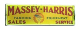 Massey Harris Farming Equipment Sales & Service Porcelain Sign w/ Neon Border.
