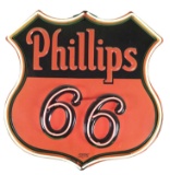 Phillips 66 Embossed Porcelain Neon Sign.