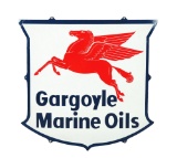 Rare Gargoyle Marine Oils w/ Pegasus Graphic Porcelain Sign.