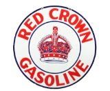 Red Crown Gasoline Porcelain Sign w/ Crown Graphic.