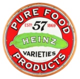 Restored Heinz Pure Food Products w/ Pickle Graphic Porcelain Sign.