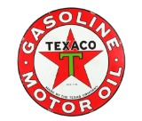 Texaco (Black T) Gasoline Motor Oils Porcelain Sign.