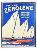 Very Rare The New Zerolene With Sail Boats Paper Advertising Poster.