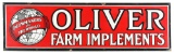 Oliver Farm Implements w/ Globe Graphic Porcelain Sign.