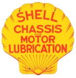 Shell Chassis and Motor Lubrication Porcelain Curb Sign.