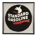 Standard Gasoline Unsurpassed Canvas Tire Cover In Frame.