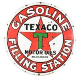 Texaco Gasoline Filling Station Porcelain Sign.