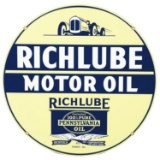 Reproduction Richlube Motoroil Porcelain Sign.