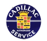 Cadillac Authorized Service w/ Crest Graphic Porcelain Sign.