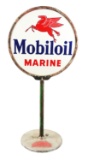 Mobiloil Marine w/ Pegasus Graphic Porcelain Lollipop Sign.