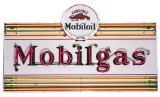 Mobilgas w/ Gargoyle Graphic & Lines Porcelain Sign w/ Added Neon.