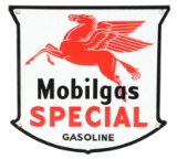 Mobilgas Special Porcelain Pump Plate w/ Pegasus Graphic.