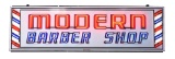 Modern Barber Shop Porcelain Neon Sign.