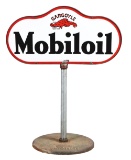 Mobiloil With Gargoyle Porcelain Lollipop Sign.